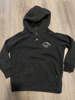 West49 Kids Black Hooded Sweatshirt with Logo Patch
